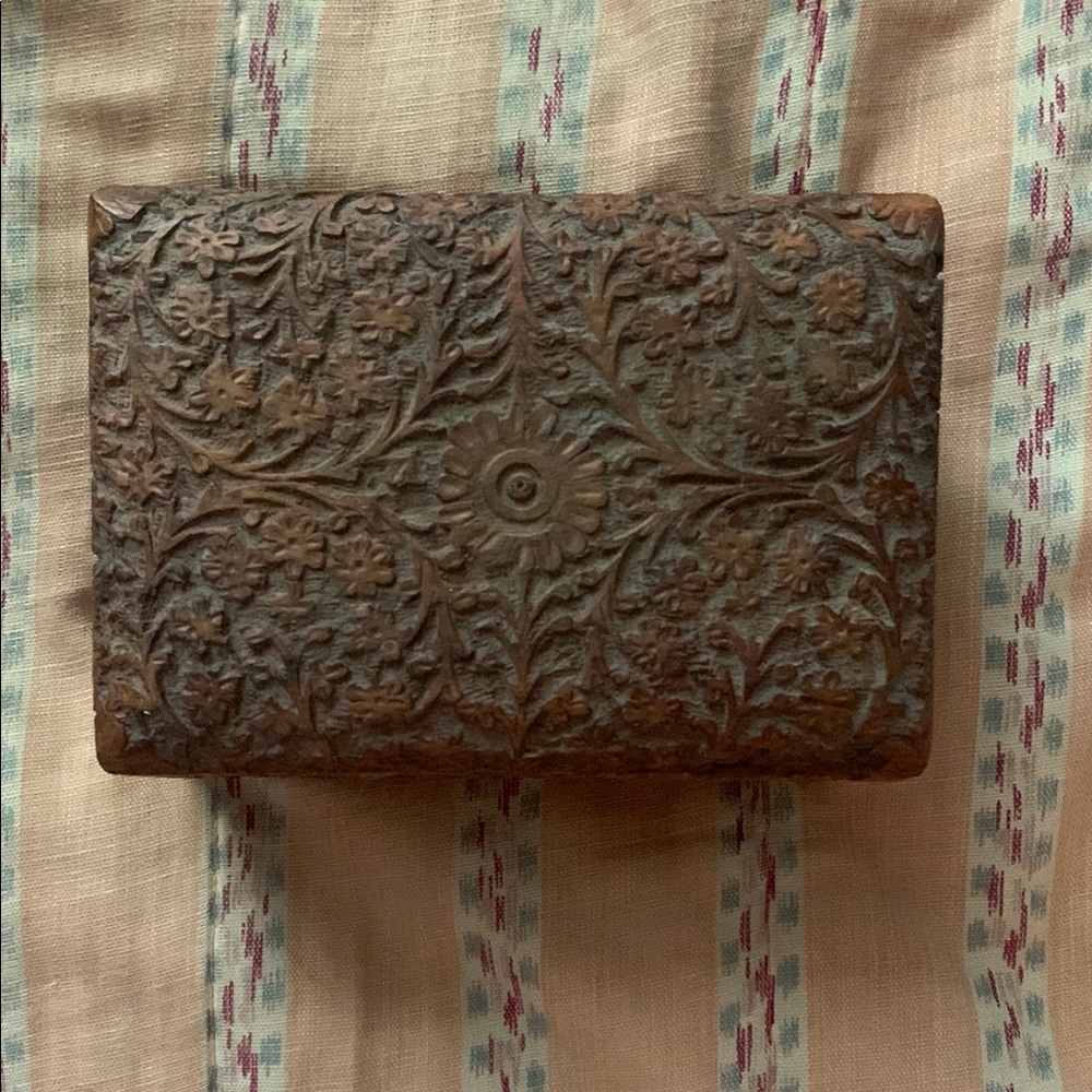 Ornate Floral Carved Wooden Box